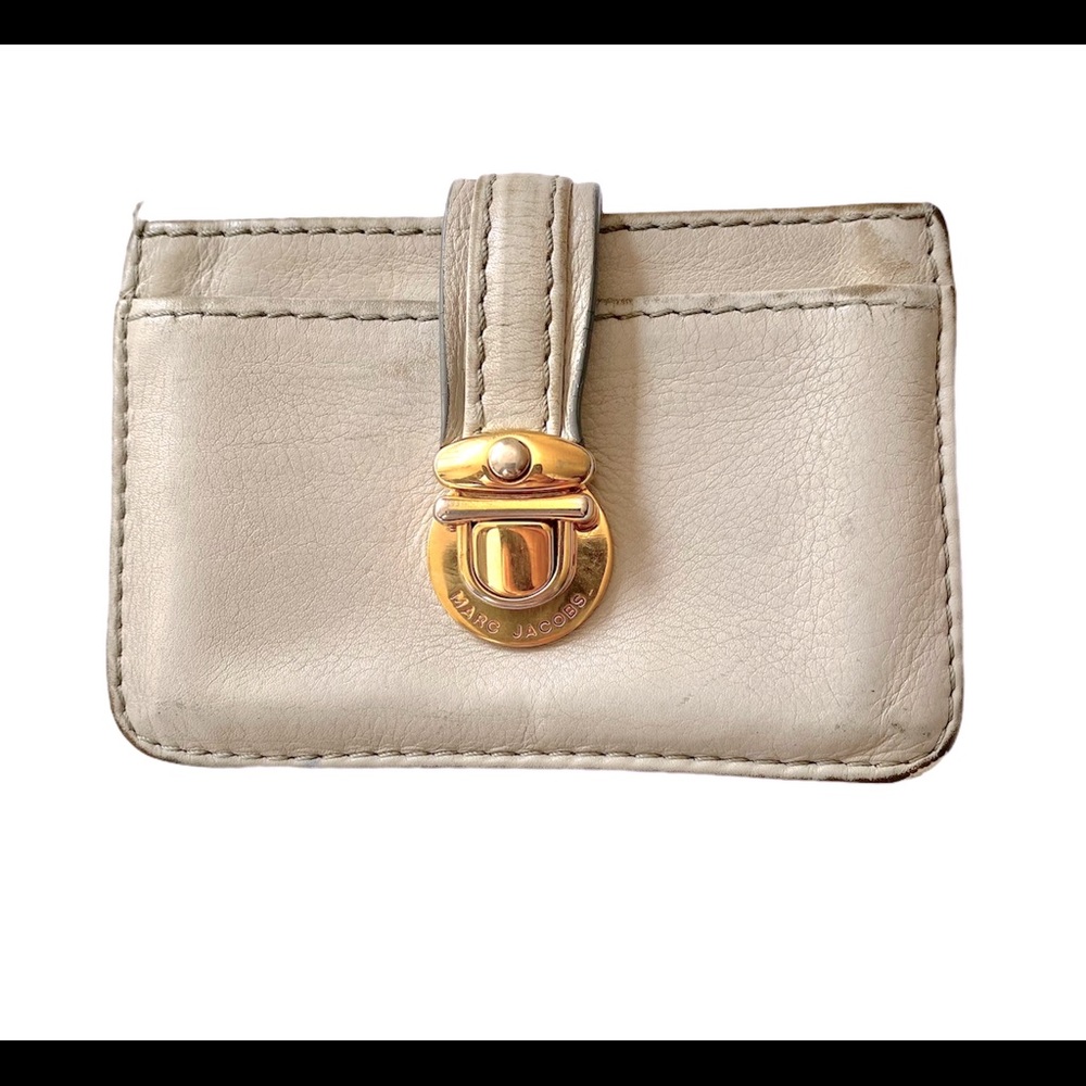 Marc Jacobs Leather Card Wallet with Gold Buckle